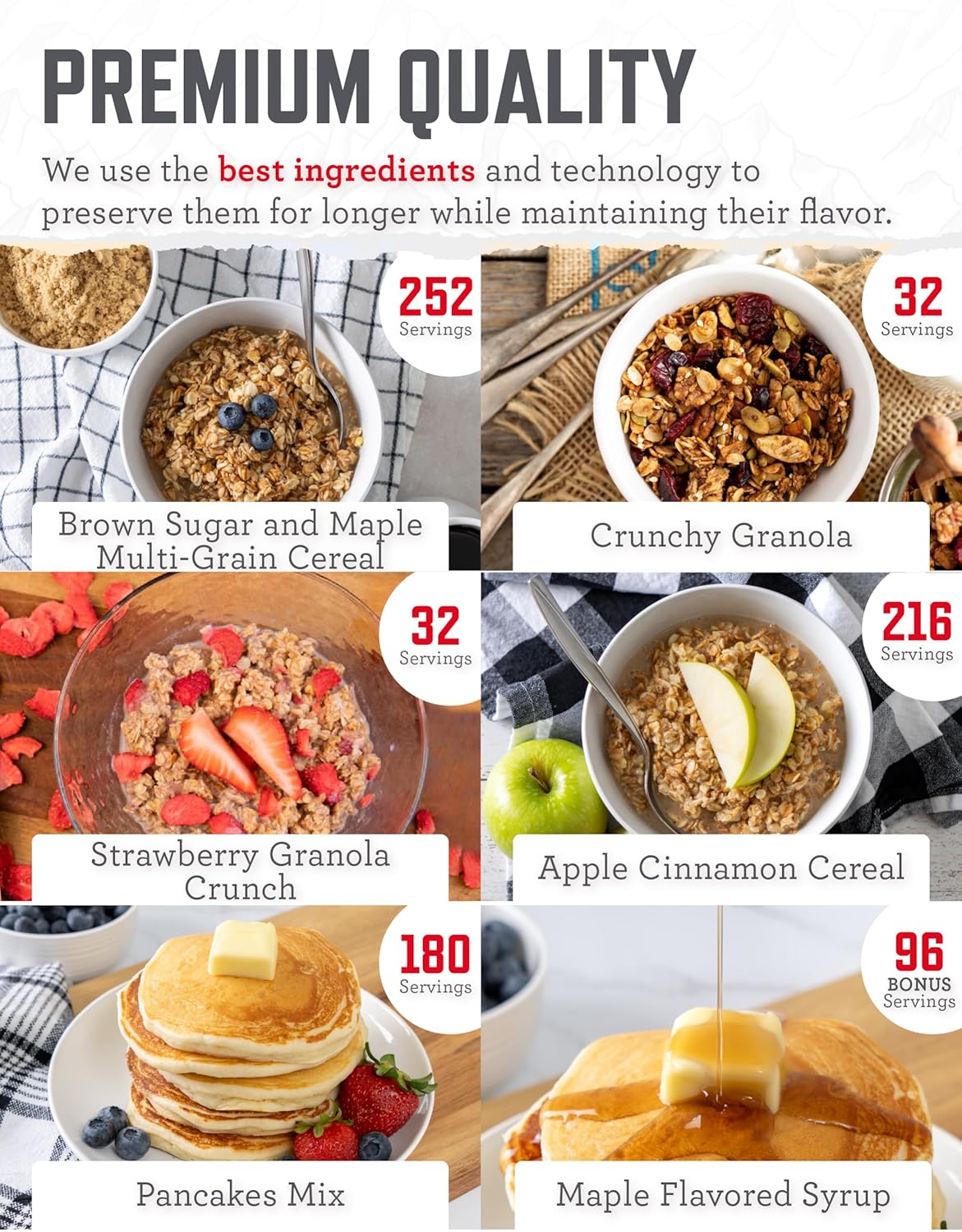 ReadyWise Emergency Food Supply - 1440 Servings Breakfast & Entrée Buckets, Protein Meals & Freeze Dried Bulk Food, Survival Kit for Backpacking & Camping Essentials, up to 25 Year Shelf Life