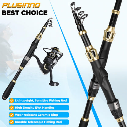 PLUSINNO Fishing Backpack with Tackle Boxes, Waterproof Fishing Sling Tackle Bag For Fishing Gear With Rod Holder, Fishing Gifts for Men With Fishing lures, Fishing pliers, Fish Lip Gripper.