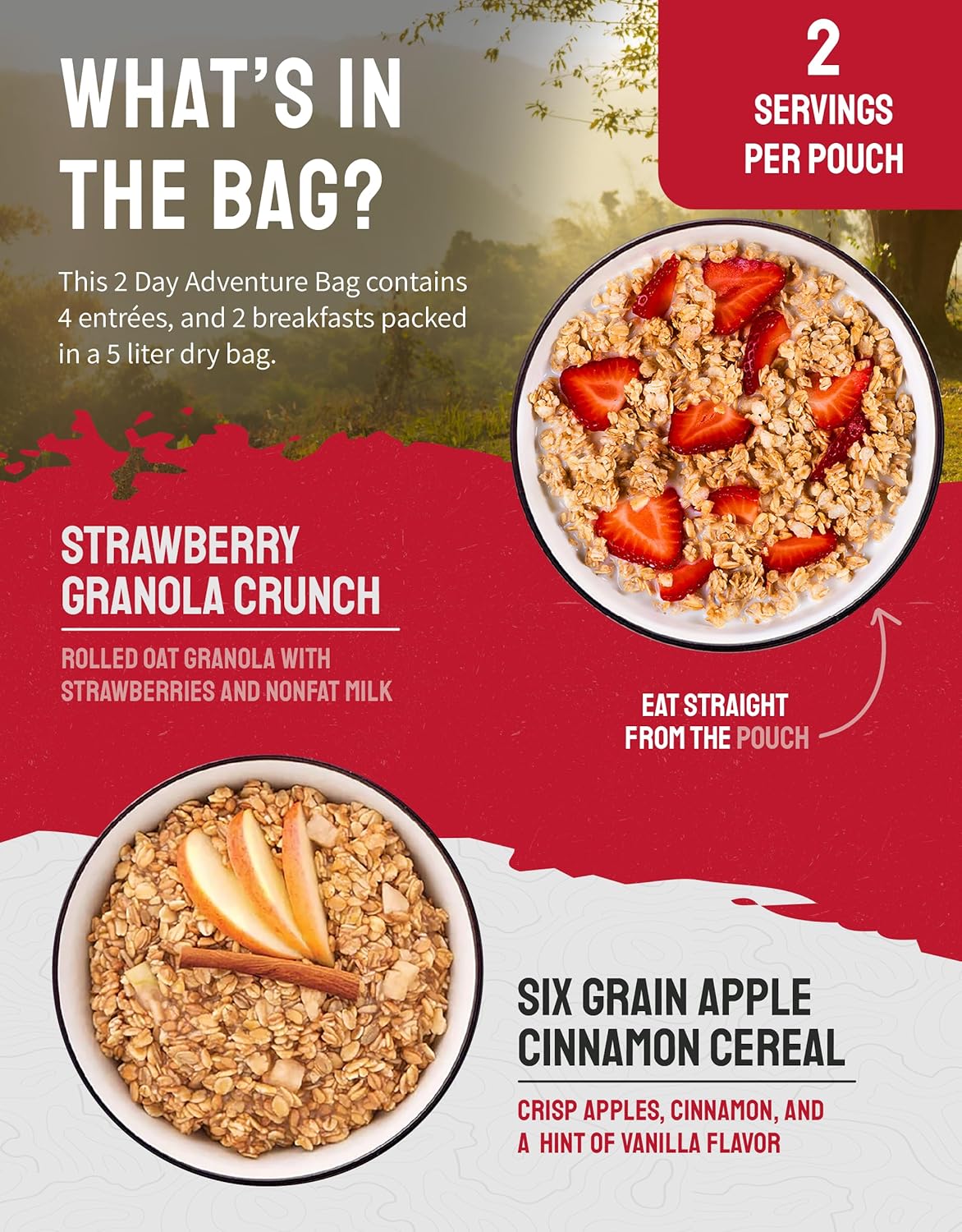 ReadyWise 2 Day Outdoor Camping Meal - 12 Servings Dry Bag, Backpacking & Camping Essentials, Dehydrated & Freeze Dried Survival Food Kit, Hurricane Supplies Bug Out Bag, Up to 15 Year Shelf Life