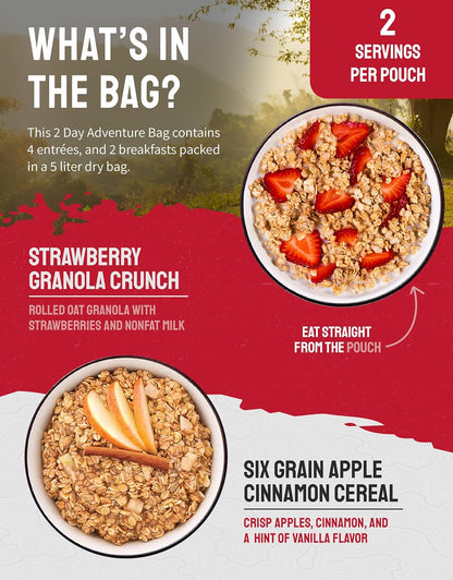 ReadyWise 2 Day Outdoor Camping Meal - 12 Servings Dry Bag, Backpacking & Camping Essentials, Dehydrated & Freeze Dried Survival Food Kit, Hurricane Supplies Bug Out Bag, Up to 15 Year Shelf Life