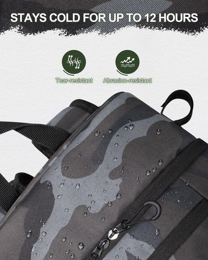 BAVGRED Fishing Backpack with Removable Bait Binder, Large Water Resistant Tackle Bag Storage Gear and Equipment for Fishing, Camping, Hiking, Grey