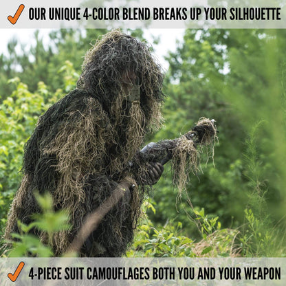 Arcturus Warrior Ghillie Suit - Camouflage Hunting Suit for Men, Military, Hunters, Snipers & Airsoft