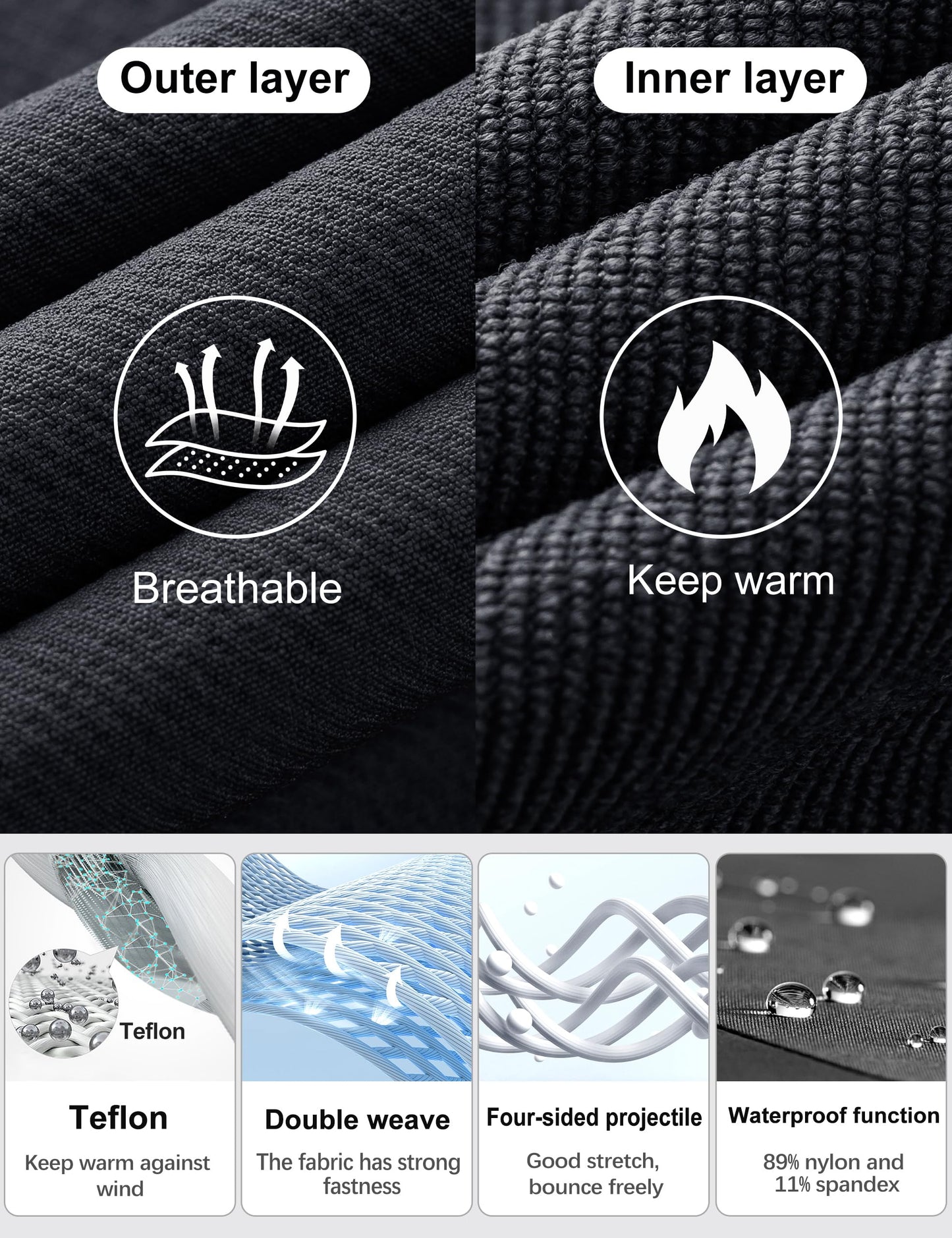 FREE SOLDIER Men's Tactical Water Repellent Ripstop Cargo Work Pants Men Hiking Nylon Spandex Trousers with 8 Pockets