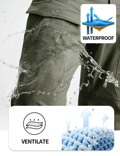 FREE SOLDIER Men's Tactical Water Repellent Ripstop Cargo Work Pants Men Hiking Nylon Spandex Trousers with 8 Pockets