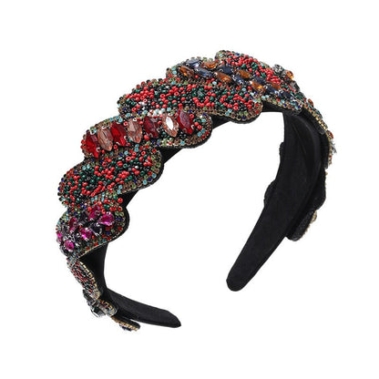 Fashionable Mizhu Water Diamond Baroque Hair Hoop
