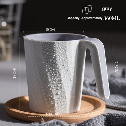 Creative Simple Mouthwash Cup INS Striped Non-Slip Water Cup Double-Layer Plastic Handle Thread Couple Mouthwash Toothbrush Cup