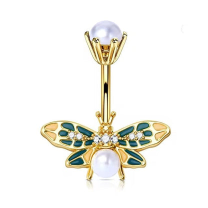 Navel Ring Creative Bat Bee Navel Buckle Navel Ring Body Piercing Jewelry