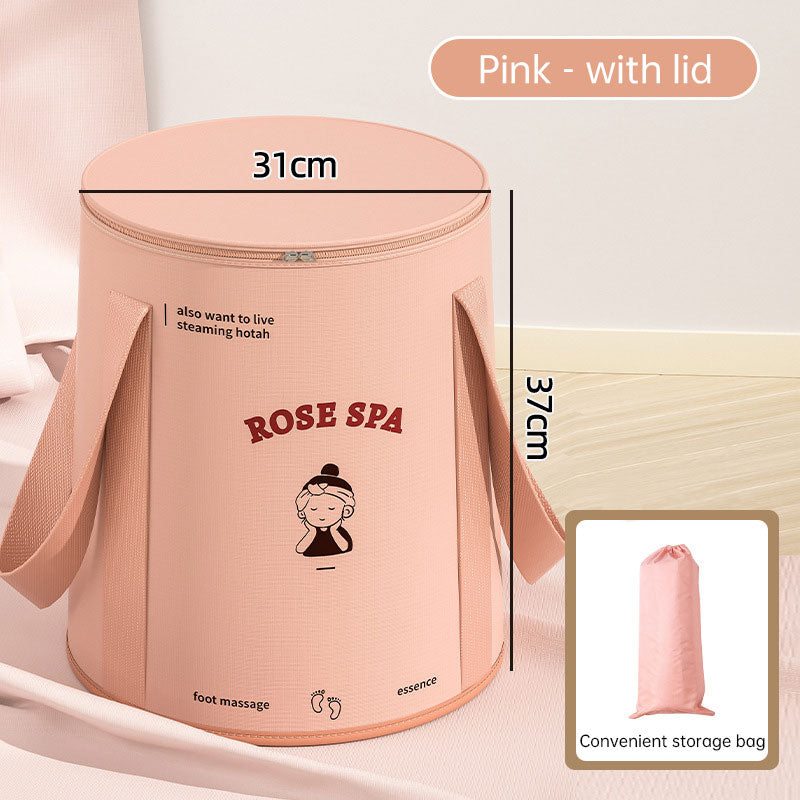 Foldable foot bath bag foot bath basin deep barrel over calf dormitory fumigation foot bath barrel household portable foot bath