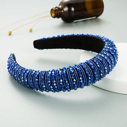 Hair Hoop Hand-woven Beaded Head Hoop Female Baroque Sponge Hair Bundle Korean Face Wash Hair Accessories