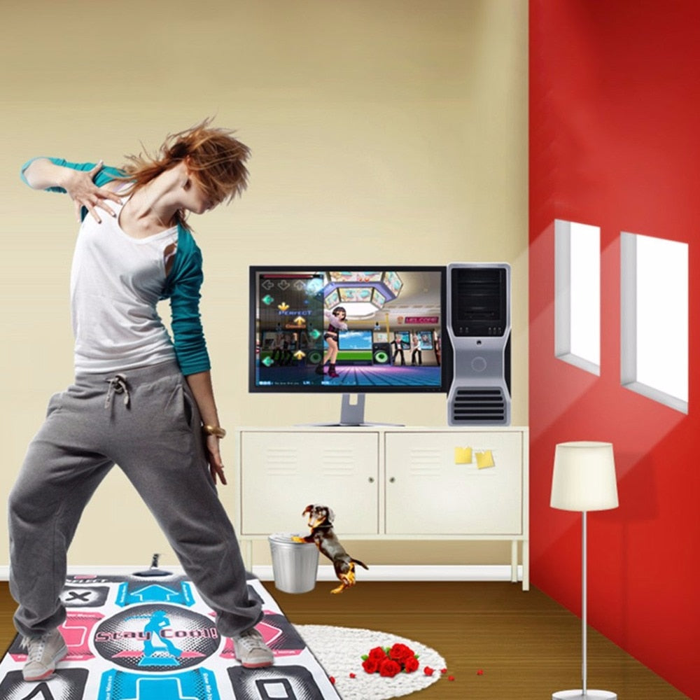 Dance Mat Dancing Step Dancing Mat Dance Pad Dancer Blanket Equipment Revolution HD Non-Slip Foot Print Mat to PC with USB