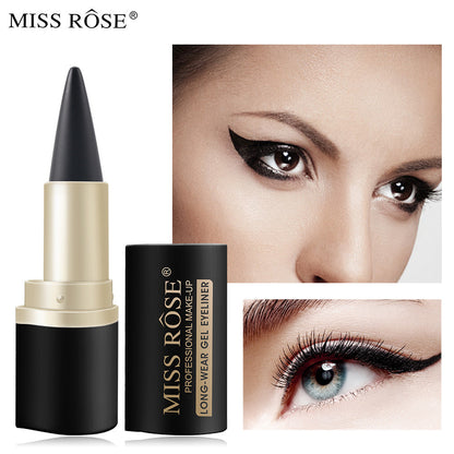 Waterproof Eyeliner Quick Drying Matt Eyeliner Single Head Black Solid Rich Eyeliner Ointment