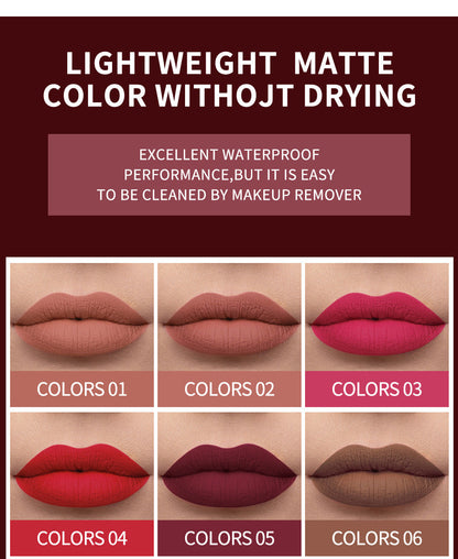 HANDAIYAN Popular Matte Matte Velvet 12 Colors Lip Gloss Liquid Lipstick Lip Glaze