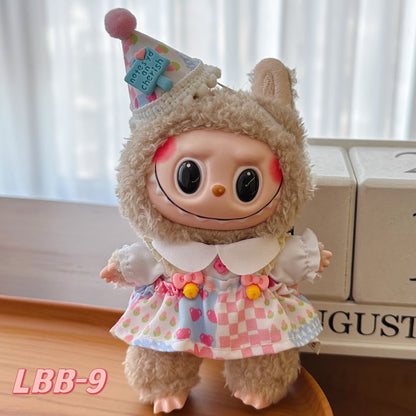 [Clothes Only]15-17 cm Labubu Sitting Party Doll Clothes Cute Set Clothes