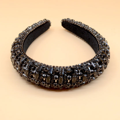 Luxury Sparkly Full Crystal Pearl Baroque Hairband Padded Rhinestone Princess Headband For Headdress Birthday Hair Jewelry