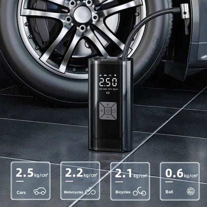 6000mAh Portable Car Air Compressor 12V 150PSI Electric Cordless Tire Inflator Pump for Motorcycle Bicycle Boat AUTO Tyre Balls