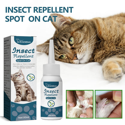 Pet Anti-Flea Tick Agent, External Deworming Skin Cleaning Tick Drops For Cats And Dogs