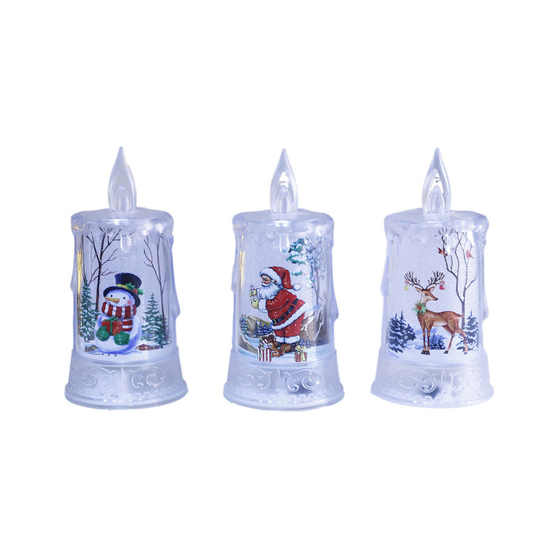 Christmas led electronic candle light Christmas snowman elk decoration luminous night light atmosphere light ornaments