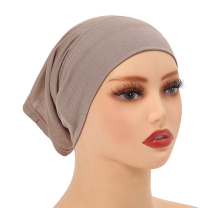 High-Quality Solid Color Silk-Cotton Lining Cap Women's Fashion Simple Versatile Wide-Brimmed Hat