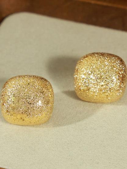Gold-Plated Geometric Stud Earrings