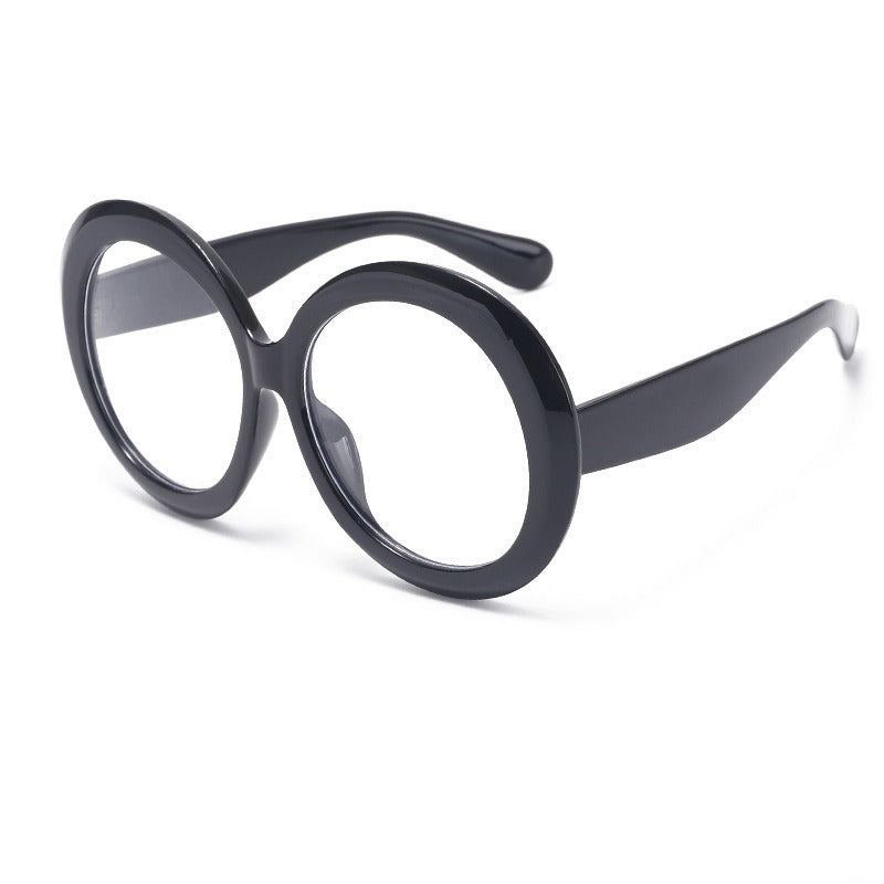 Personalized dual color sunglasses, fashionable circular large frame sunglasses for women