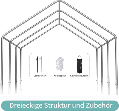 Sannwsg 10 * 20 ultra large portable carport garage, adjustable from 9.5 feet to 11 feet, with detachable roof and side walls