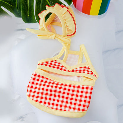 Pet swimsuit cat shapewear with swimming cap one piece suspender bikini dog vest swimsuit