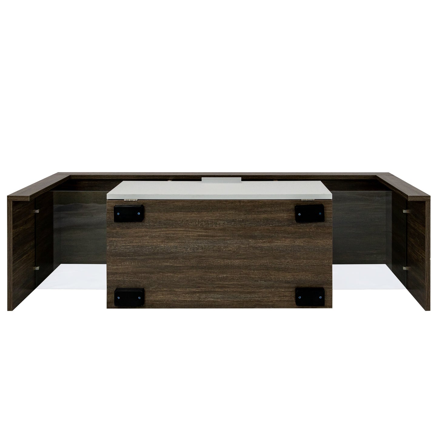 20 minutes quick assembly brown simple modern TV stand cabinet Brown + whiteTV bracket