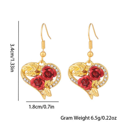 Creative Love Rose Heart Pendant Necklace For Women Exquisite Zircon Forever Necklace Romantic Valentines Day Jewelry
