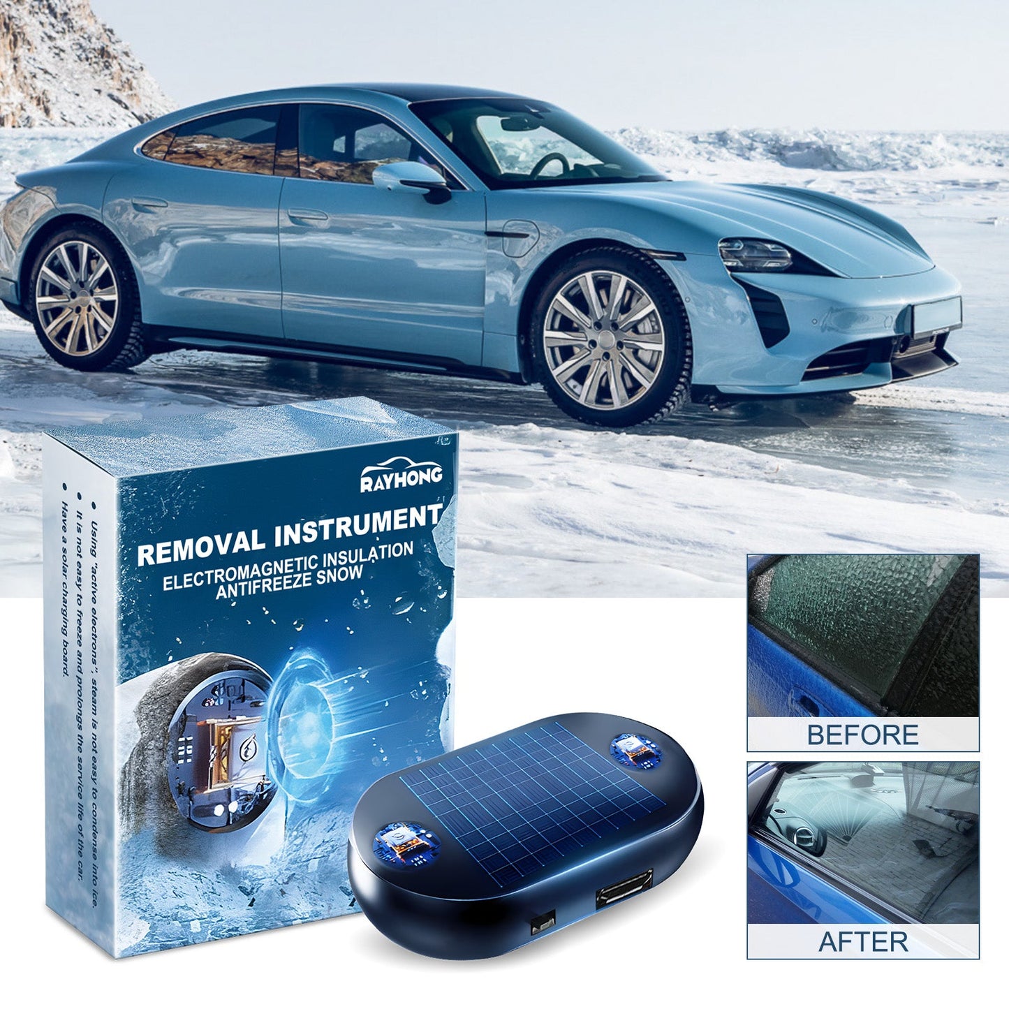 Anti-Freeze Snow Removal Device Car Windshield Rearview Mirror Deicing Quick Snow Melting Portable Anti-Freeze Tool