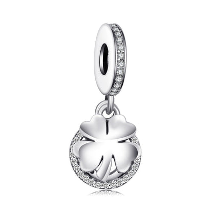 Jewelrypalace 100% 925 Sterling Silver Charms 4 Leaf Clover Charms Beads fit Bracelets Anniversary Gifts Fashion DIY Jewelry