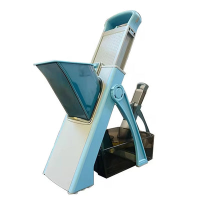 Multifunctional veggie & fruit slicer-grater. Chop, grate, slice potatoes efficiently. Ideal kitchen tool.