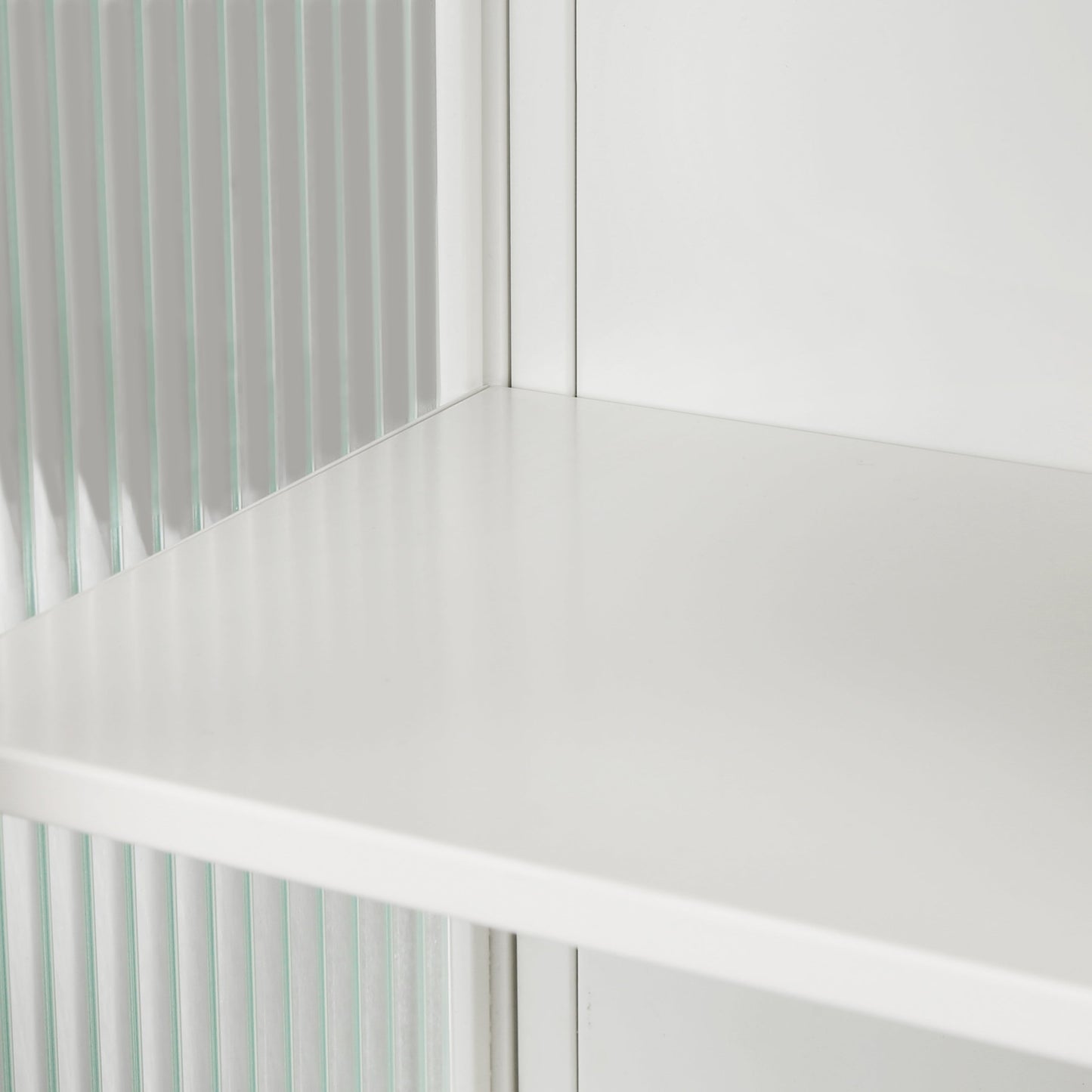 23.62"Glass Doors Modern Two-door Wall Cabinet with Featuring Two-tier Enclosed Storage an Open Shelf and Towel Rack