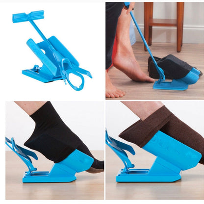 Pregnant Elder Sock Wearing Shoe Horn Device Slider Easy on /off Sock Aid Kit Shoe Horn Device No Bending Stretching Straining
