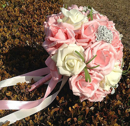 Bride Holding Flowers Romantic Wedding Colorful Bride 's Bouquet Red Pink Blue And Purple Bridal