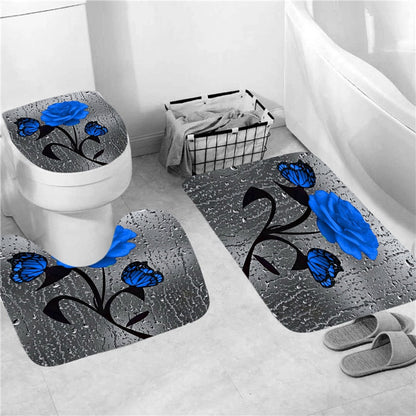 Hot HD Digital Printing Polyester Waterproof Polyester Flower Bathroom Hotel Shower Curtain