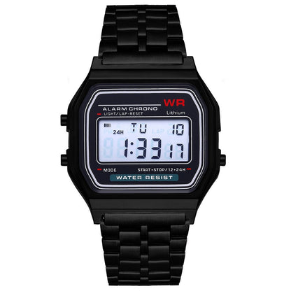 Sports children's electronic steel strip night light alarm clock steel strip watch multi-color electronic watch