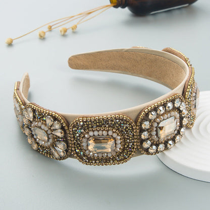 Hair Hoop Fashion New Bright Crystal Baroque Hair Band Hair Cave High Quality Small Fragrance Head Hoop Hair Accessories