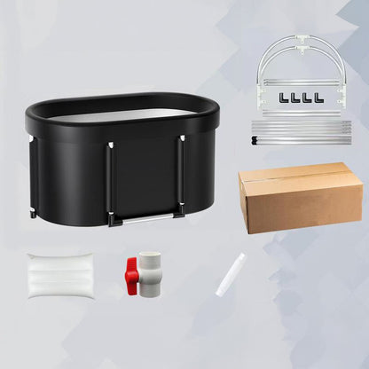 Portable multi-layer outdoor cold immersion bathtub for athletes' recovery, foldable for family use.