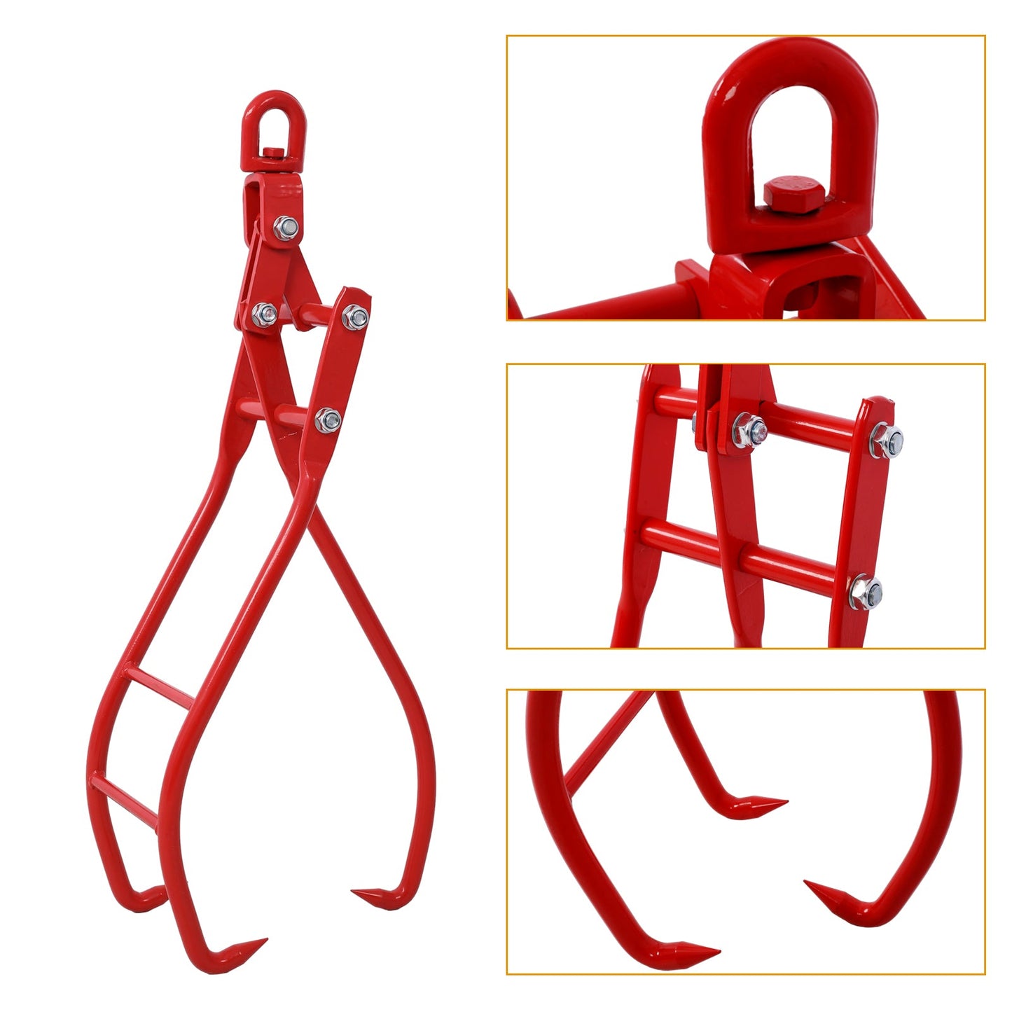 28in 3 Claw Log Grapple for Logging Tongs, Eagle Claws Design Log Lifting Tongs Log Grabs, Timber Lifting Tongs for Truck, ATV,