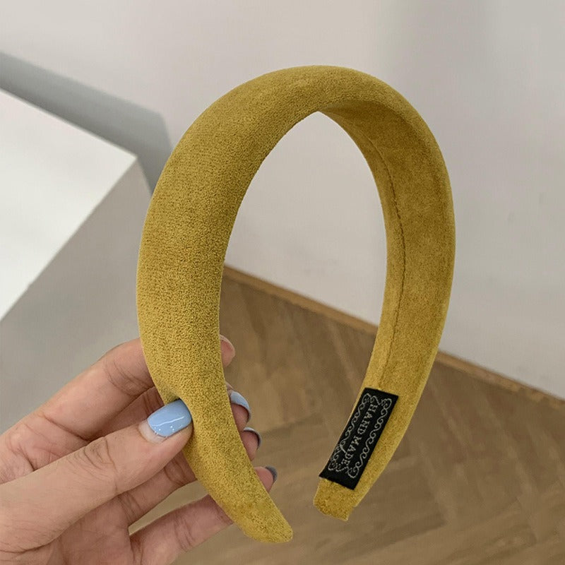 Candy colored velvet with wide edge sponge headband flocking
