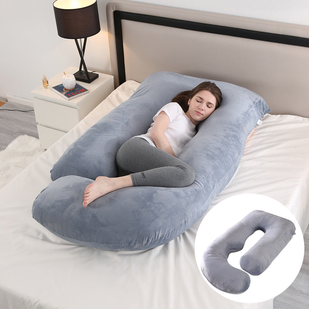 Pregnant women's pillow waist protection side sleeping slope pillow J-shaped pregnancy sleeping pillow