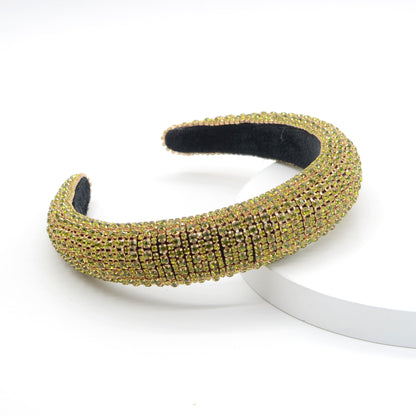 Luxury Sparkly Full Crystal Pearl Baroque Hairband Padded Rhinestone Princess Headband For Headdress Birthday Hair Jewelry
