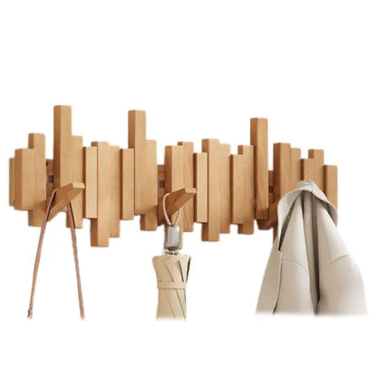 Coat Racks Wall Hanging Wall Entry Door Porch Hanging Scarf Coat Rack Perforated Solid Wood Creative Piano Keys Clothes Hook