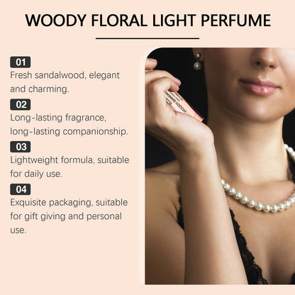 Wood Sandalwood Eau De Toilette, Women's Wrist Fragrance Natural Fresh Wood Sandalwood Niche Atmosphere Perfume