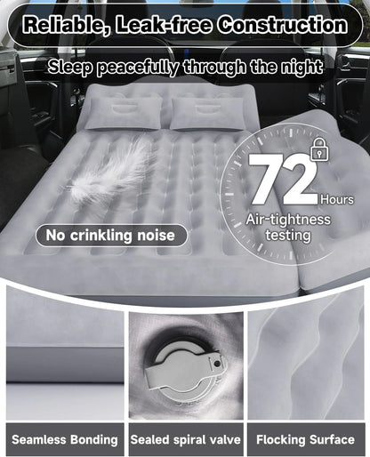Umbrauto 29.53in/75cm Wide Car Air Mattress – Inflatable SUV, Truck & Van Back Seat Camping Bed with Pump & Pillows, Gray