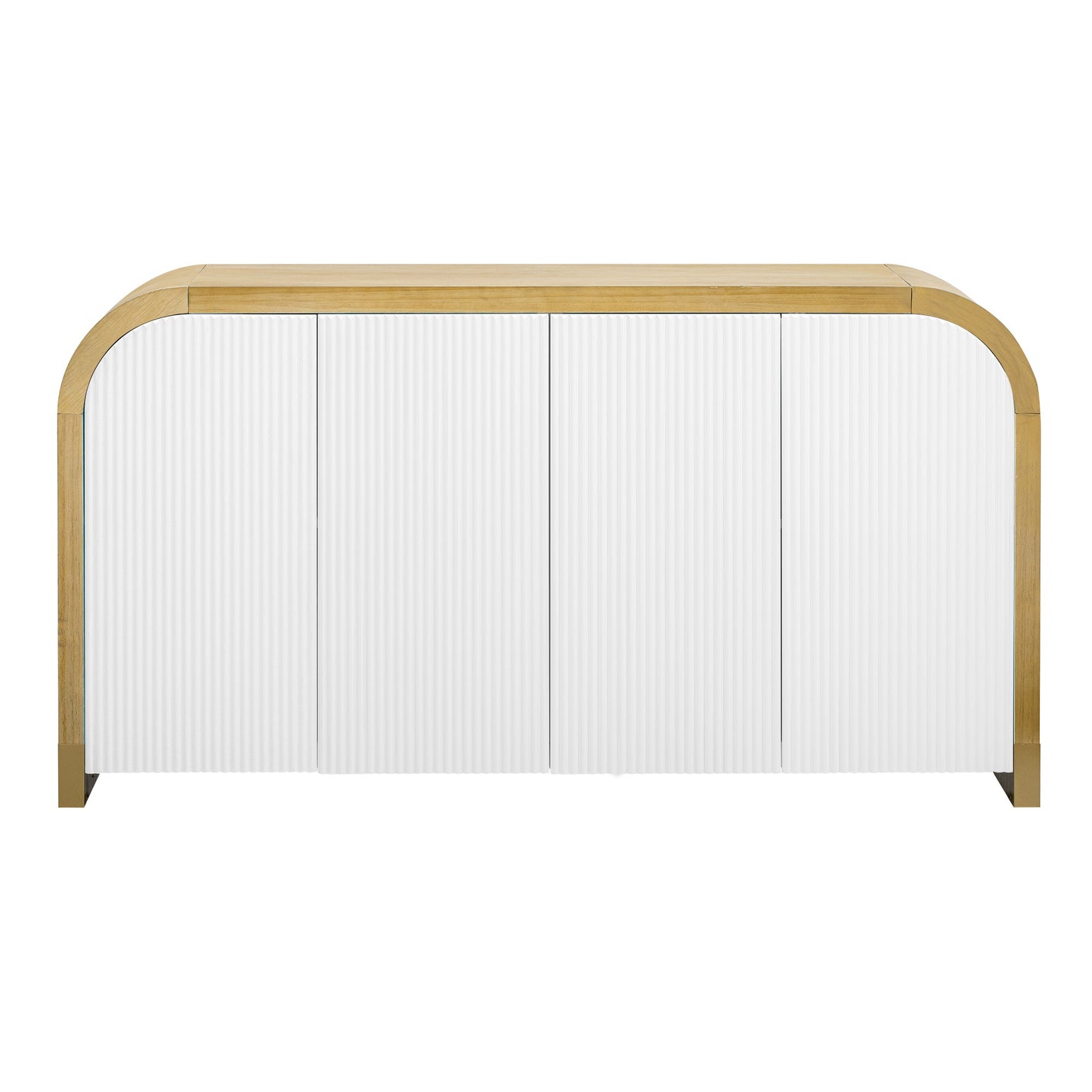 U-STYLE four door curved corner design wavy door panel cabinet with adjustable shelves