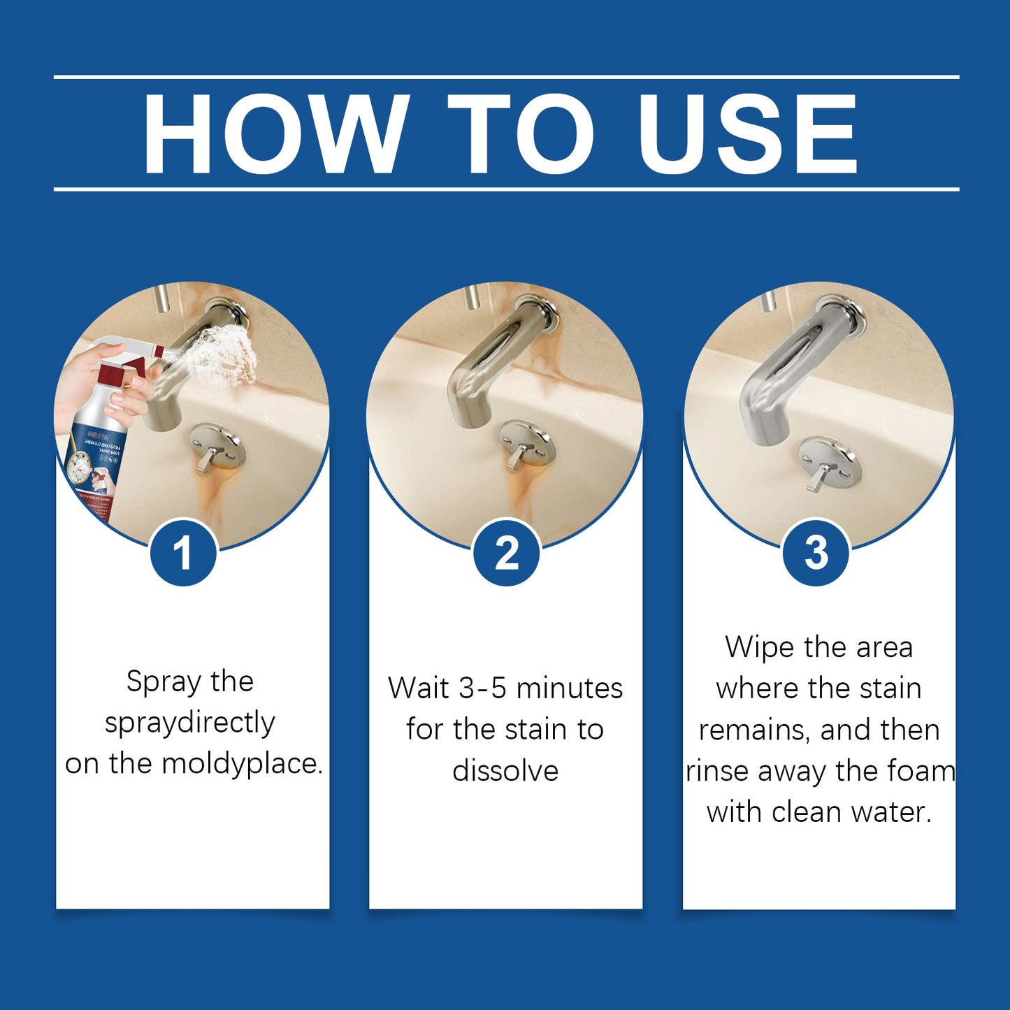 Bathroom Foam Cleaning Spray, Bathroom Wall Stain Removal Multi-Purpose Foam Cleaning Spray