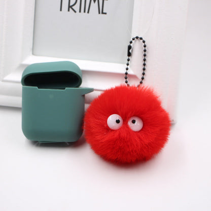 Spirited Away Dust Elf briquettes keychain pendant plush round student bag key pendant gift
