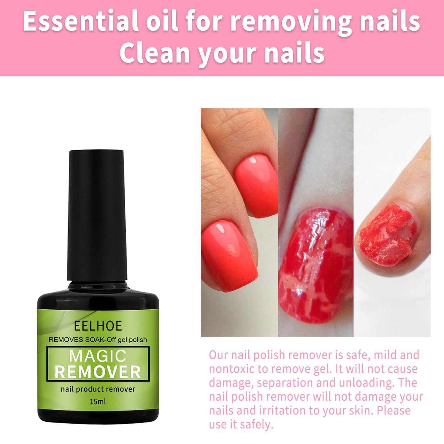 EELHOE Bursting Nail Polish Remover Nail Polish Remover Nail Polish Remover Nail Polish Manicure Shop Special Magic Nail Polish Remover