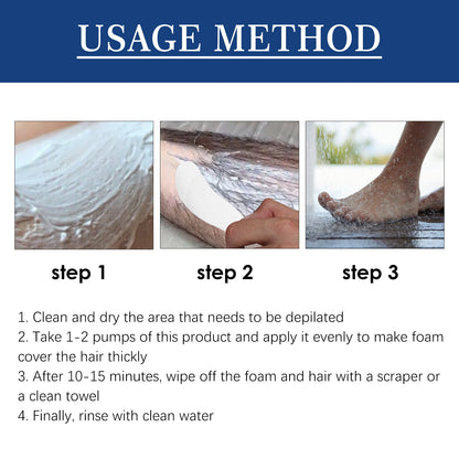 Men's Hair Removal Foam Spray Leg Underarm Chest Hair Gentle Cleansing Quick Hair Removal Spray